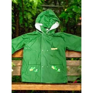 Vintage Rainpets Frog Raincoat Size 4 Kids-PVC Rain Jacket w Hood 90s-Toddler